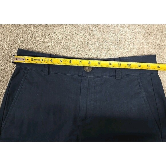 VINCE High Waisted Shorts 4" Hemp Cotton Coastal Casual Navy Blue Women’s Size 2 - Picture 7 of 8